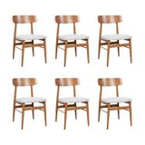 Kit 6 Cadeiras De Jantar Delta Estrutura Aço Carbono Laminado Natural Com Estofado Linho Cru