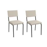 Cadeira De Cozinha Zaria 2c128prf Aço Kit 2 Un Preto/ano Bege - Kappesberg