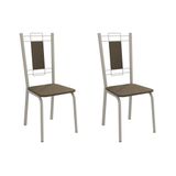 Cadeira Sala De Jantar Florença 2c005nk Aço Kit 2 Un Niquel/suede Cappuccino - Kappesberg