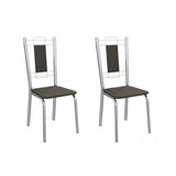 Kit 2 Cadeiras Sala Jantar Florença 2c005cr Aço 2 Un Cromado/suede Escuro - Kappesberg