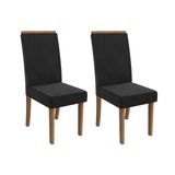 Kit 2 Cadeiras Sala Jantar Íris 2cad142 Madeirado 2 Un Canela/suede Preto - Kappesberg