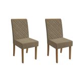 Kit 2 Cadeiras Sala Jantar Verbena 2cad133 Madeirado 2 Un Canela/boucle Bege Fendi - Kappesberg