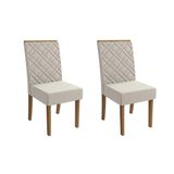 Kit 2 Cadeiras Sala Jantar Verbena 2cad133 Madeirado 2 Un Canela/linho Bege Caqui - Kappesberg