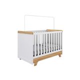 Berço / Mini Cama Infantil Retrô 2 Em 1 Branco/amendoa - Peroba
