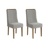 Cadeira De Cozinha Jasmim 2cad158 Madeirado Kit 2 Un Canela/boucle Cinza - Kappesberg