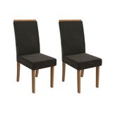 Kit 2 Cadeiras Sala Jantar Íris 2cad142 Madeirado 2 Un Canela/suede Grafite - Kappesberg