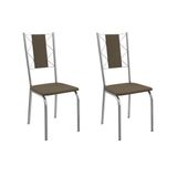 Kit 2 Cadeiras Sala Jantar Lisboa 2c076cr Aço 2 Un Cromado/suede Cappuccino - Kappesberg
