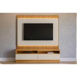 Home P/ Tv Até 70 Pol São Paulo C/ 2 Gavetas 198x180cm Tauari/off White Fosco - Linea Brasil