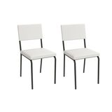 Kit 2 Cadeiras Sala Jantar Zaria 2c128prf Aço 2 Un Preto/ano Branco - Kappesberg
