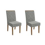 Kit 2 Cadeiras Sala Jantar Verbena 2cad133 Madeirado 2 Un Canela/linho Cinza - Kappesberg