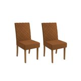 Kit 2 Cadeiras Sala Jantar Verbena 2cad133 Madeirado 2 Un Canela/boucle Terracota - Kappesberg