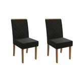 Kit 2 Cadeiras Sala Jantar Verbena 2cad133 Madeirado 2 Un Canela/suede Preto - Kappesberg
