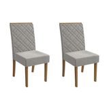 Kit 2 Cadeiras Sala Jantar Gardênia 2cad149 Madeirado 2 Un Canela/boucle Cinza - Kappesberg