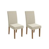Kit 2 Cadeiras Sala Jantar Dália 2cad131 Madeirado 2 Un Canela/linho Bege Argila - Kappesberg