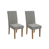 Cadeira De Cozinha Dália 2cad131 Madeirado Kit 2 Un Canela/linho Cinza - Kappesberg