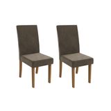 Kit 2 Cadeiras Sala Jantar Dália 2cad131 Madeirado 2 Un Canela/suede Capuccino - Kappesberg