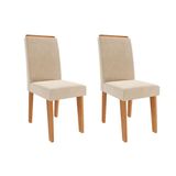 Kit 2 Cadeiras Sala Jantar Taís 2 Un Cinamomo/suede Nude Bege - Cimol