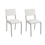 Kit 2 Cadeiras Sala Jantar Zaria 2c128nk Aço 2 Un Niquel/ano Branco - Kappesberg