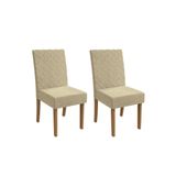 Kit 2 Cadeiras Sala Jantar Verbena 2cad133 Madeirado 2 Un Canela/boucle Bege - Kappesberg