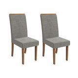 Kit 2 Cadeiras Sala Jantar Íris 2cad142 Madeirado 2 Un Canela/linho Cinza - Kappesberg