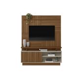 Estante P/ Sala Até 60 Pol Viena C/ 1 Portas E 2 Prateleiras 185x150cm Jatoba/off White - Linea Brasil