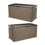 Kit 2 Caixas Grande Organizadoras Bau Multiuso E Banco Plástico 2 Pessoas Rattan 335 Litros Starplast