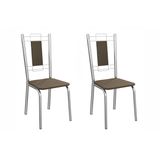 Kit 2 Cadeiras Sala Jantar Florença 2c005cr Aço 2 Un Cromado/suede Cappuccino - Kappesberg