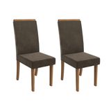 Kit 2 Cadeiras Sala Jantar Íris 2cad142 Madeirado 2 Un Canela/suede Capuccino - Kappesberg