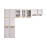 Cozinha Compacta Diamante New C/ 11 Portas ( 3 C/ Vidro ) Branco - Telasul