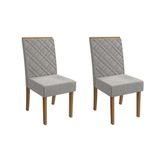 Kit 2 Cadeiras Sala Jantar Verbena 2cad133 Madeirado 2 Un Canela/boucle Cinza - Kappesberg