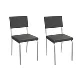 Cadeira De Cozinha Zaria 2c128cr Aço Kit 2 Un Cromado/ano Preto - Kappesberg