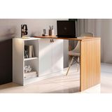 Mesa Escrivaninha Casal Versa Home C/ 2 Portas Freijo/branco - Telasul