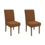 Kit 2 Cadeiras Sala Jantar Gardênia 2cad149 Madeirado 2 Un Canela/boucle Terracota - Kappesberg