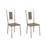 Cadeira De Cozinha Florença 2c005cr Aço Kit 2 Un Cromado/boucle Bege Fendi - Kappesberg