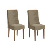 Cadeira De Cozinha Jasmim 2cad158 Madeirado Kit 2 Un Canela/boucle Bege Fendi - Kappesberg