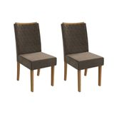 Cadeira De Cozinha Rosa 2cad129 Madeirado Kit 2 Un Canela/suede Capuccino - Kappesberg