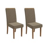 Cadeira De Cozinha Íris 2cad142 Madeirado Kit 2 Un Canela/boucle Bege Fendi - Kappesberg