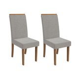 Kit 2 Cadeiras Sala Jantar Íris 2cad142 Madeirado 2 Un Canela/boucle Cinza - Kappesberg