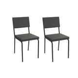 Kit 2 Cadeiras Sala Jantar Zaria 2c128prf Aço 2 Un Preto/ano Preto - Kappesberg