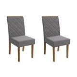 Kit 2 Cadeiras Sala Jantar Gardênia 2cad149 Madeirado 2 Un Canela/suede Cinza - Kappesberg