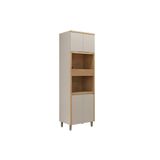 Paneleiro De Cozinha Modulado Allure C/ 5 Portas E 2 Nichos P/ Fornos 70cm Jequitiba/gris Fosco - Linea Brasil