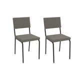 Cadeira De Cozinha Zaria 2c128prf Aço Kit 2 Un Preto/linho Escuro - Kappesberg