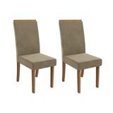 Kit 2 Cadeiras Sala Jantar Íris 2cad142 Madeirado 2 Un Canela/suede Bege - Kappesberg