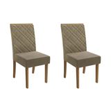 Kit 2 Cadeiras Sala Jantar Gardênia 2cad149 Madeirado 2 Un Canela/suede Bege - Kappesberg