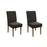 Kit 2 Cadeiras Sala Jantar Gardênia 2cad149 Madeirado 2 Un Canela/suede Grafite - Kappesberg