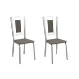 Cadeira De Cozinha Florença 2c005cr Aço Kit 2 Un Cromado/linho Escuro - Kappesberg