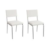 Kit 2 Cadeiras Sala Jantar Zaria 2c128cr Aço 2 Un Cromado/ano Branco - Kappesberg