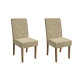 Kit 2 Cadeiras Sala Jantar Gardênia 2cad149 Madeirado 2 Un Canela/boucle Bege - Kappesberg