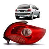 Lanterna Traseira Peugeot 207 08/11 Le - S/borracha Preta
