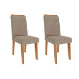 Kit 2 Cadeiras Sala Jantar Taís 2 Un Cinamomo/linho Bege - Cimol